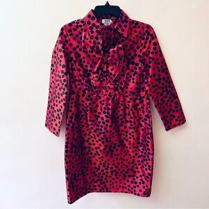 Moschino Cheap & Chic Silk polka dot ruffle front belted dress size 6